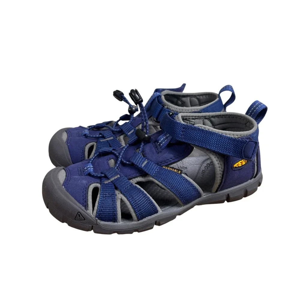 Keen Seacamp II CNX Kids Blue Grey Hybrid Water Sandals Shoes Size 1 US 32/33 EU